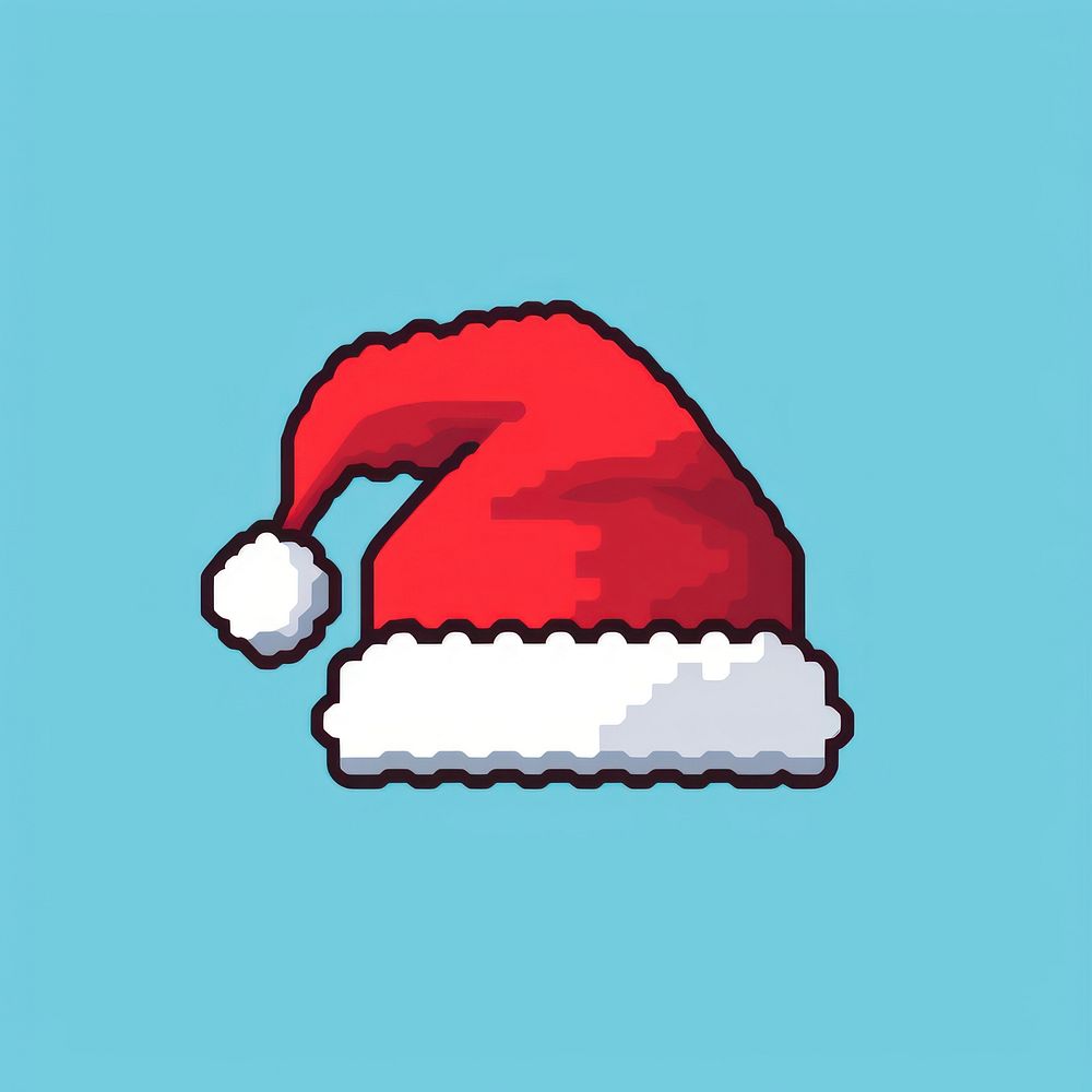 Santa hat pixel shape celebration decoration.