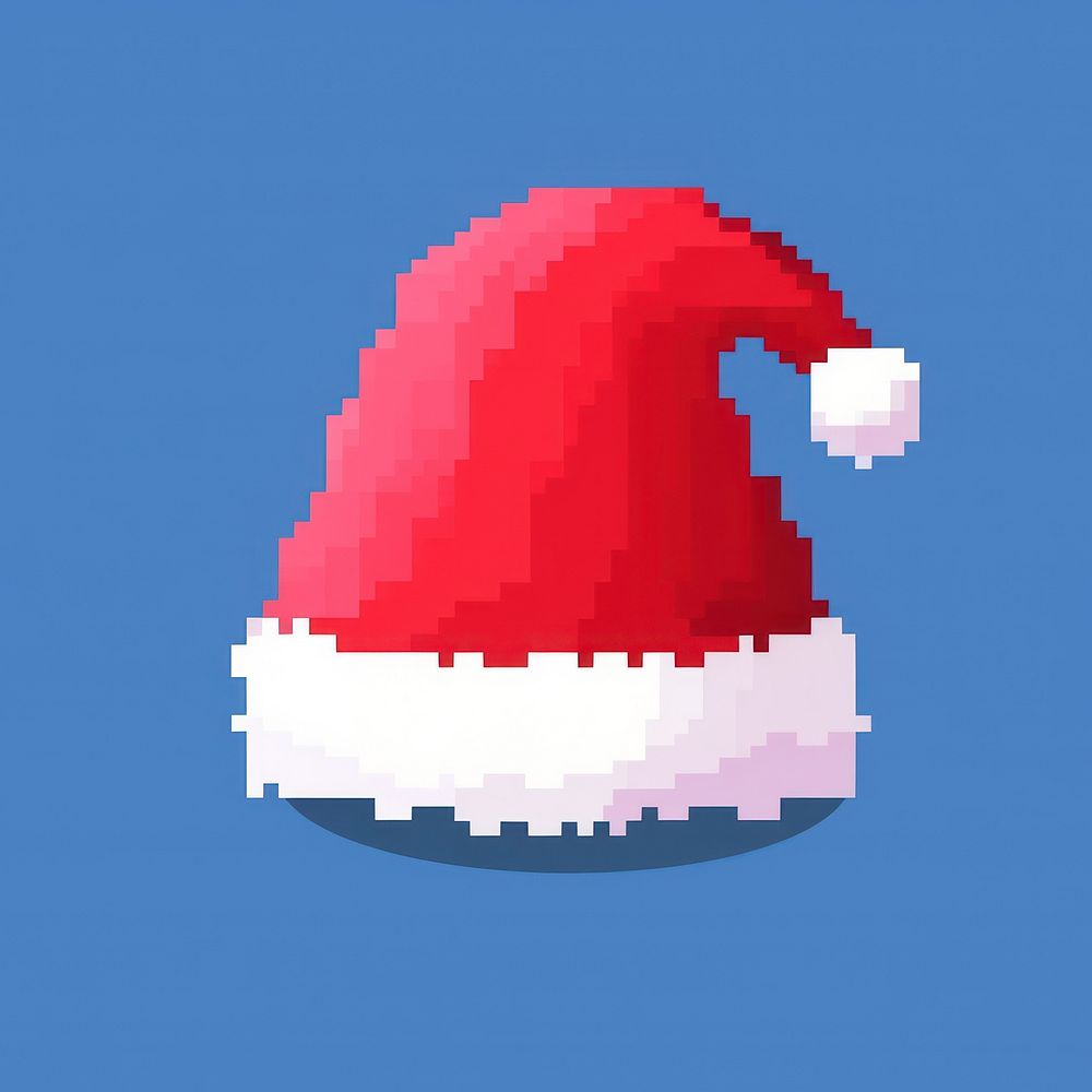 Santa hat pixel shape celebration decoration.