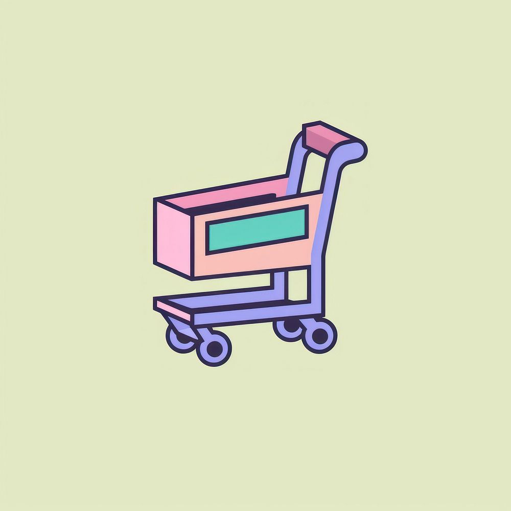 Shopping cart pixel supermarket furniture letterbox.