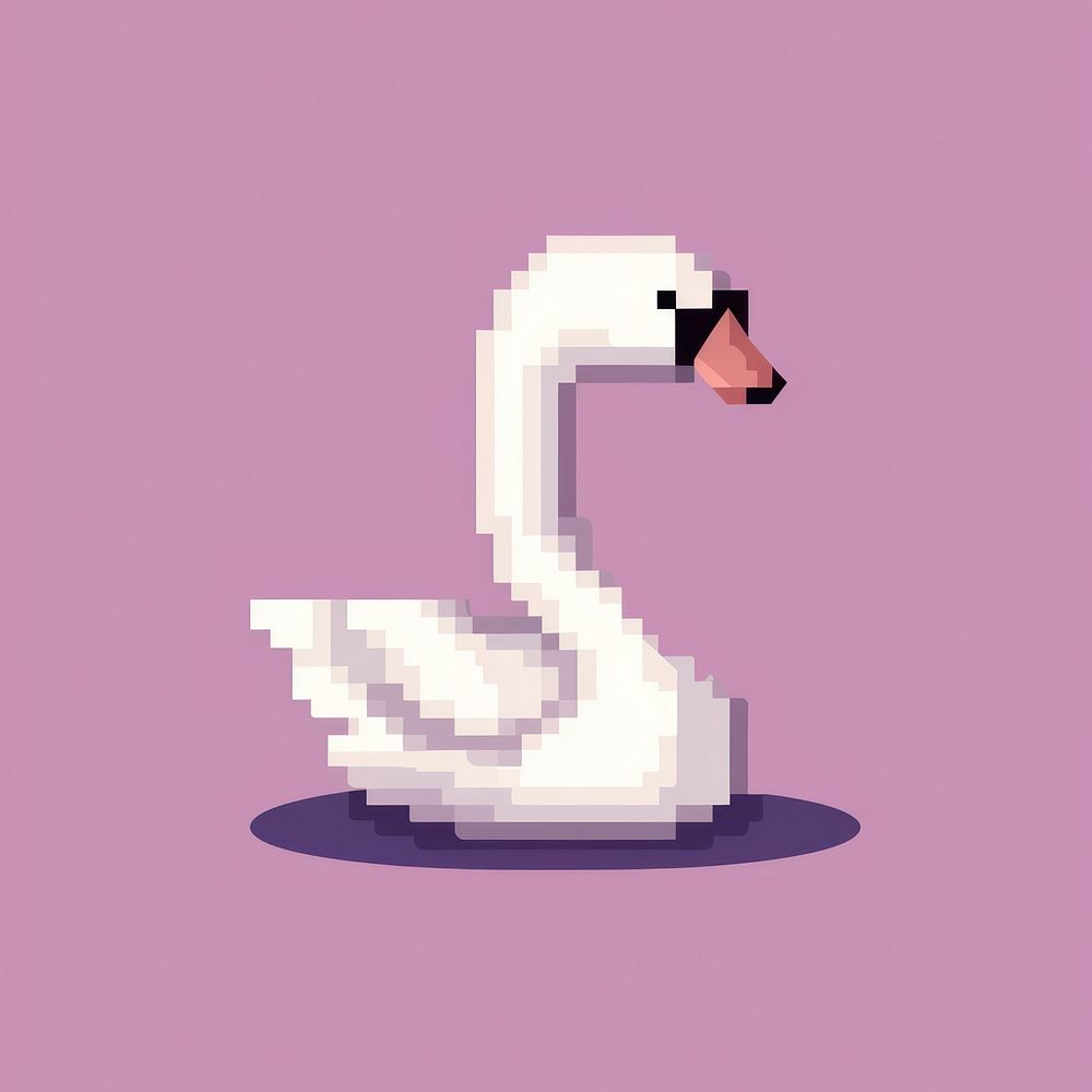 Swan pixel animal bird pixelated.
