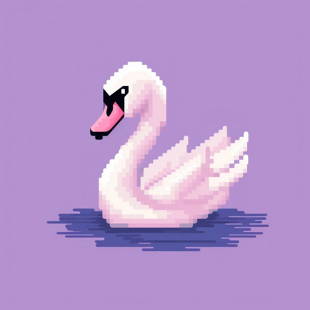 Swan pixel animal bird beak.