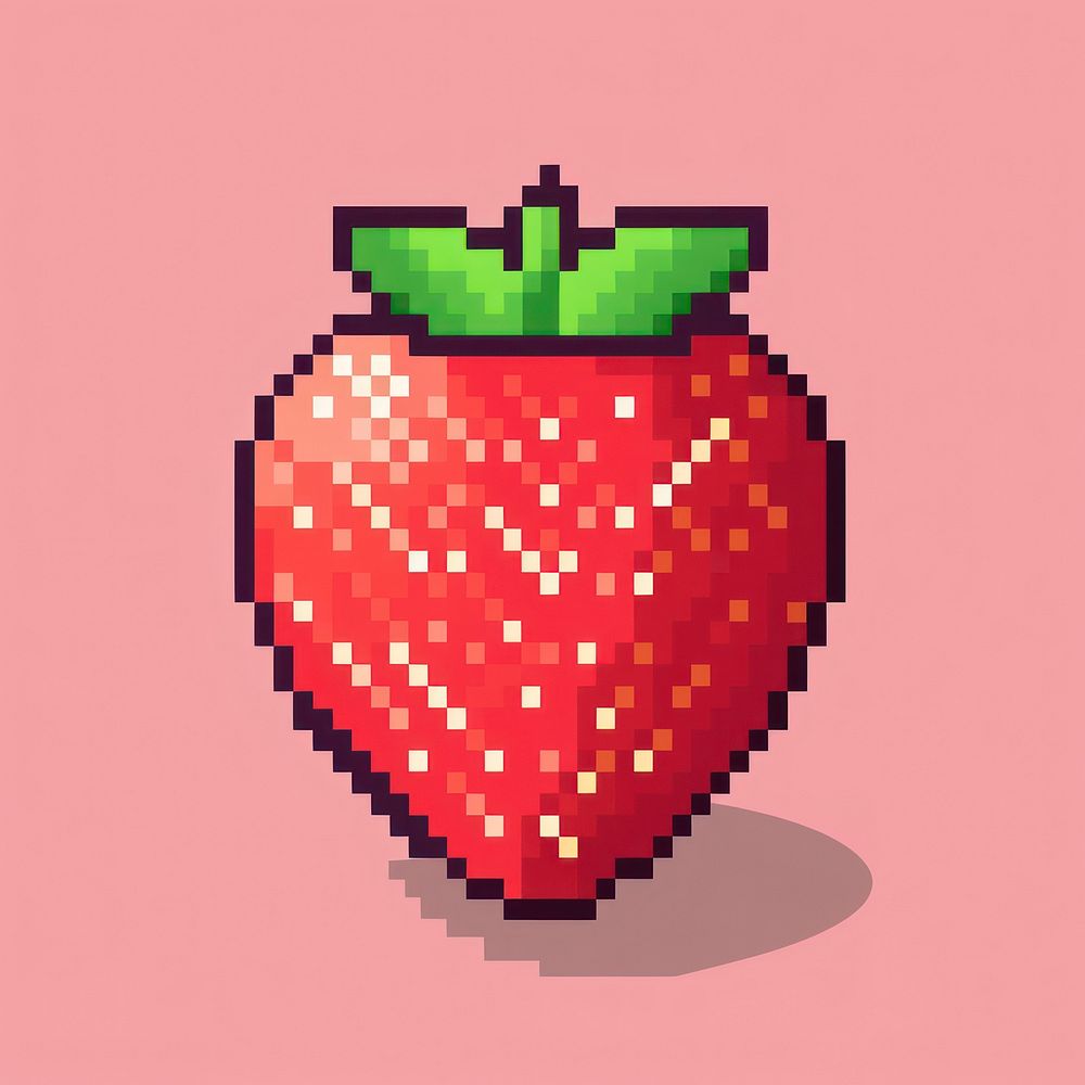 Strawberry pixel fruit plant food.