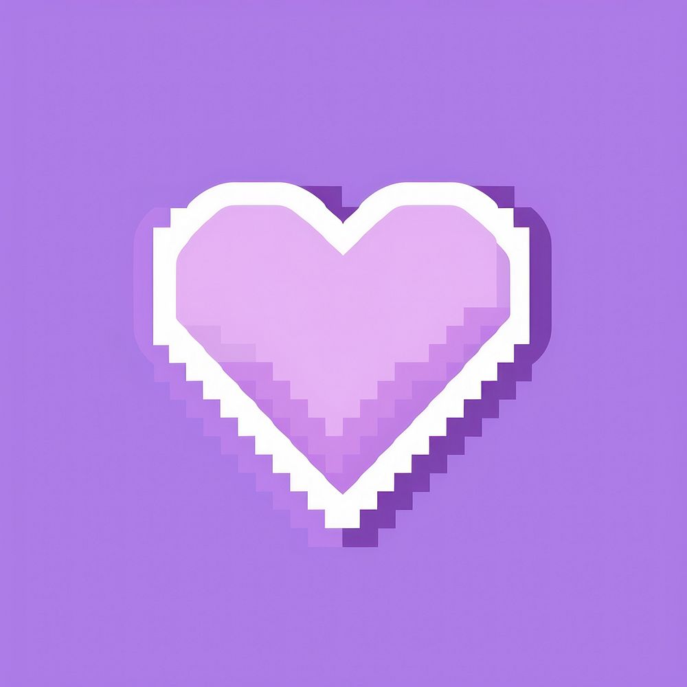 Heart purple shape pixelated.