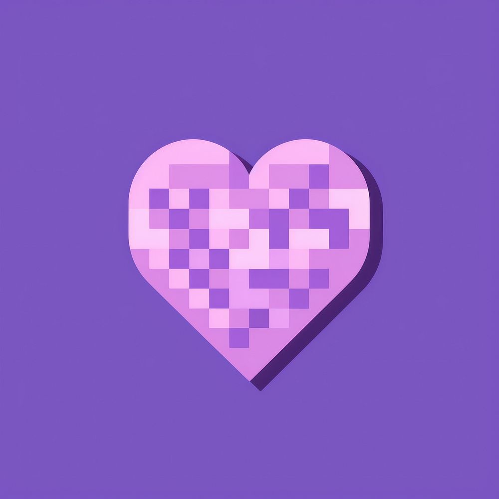 Red heart purple symbol shape.