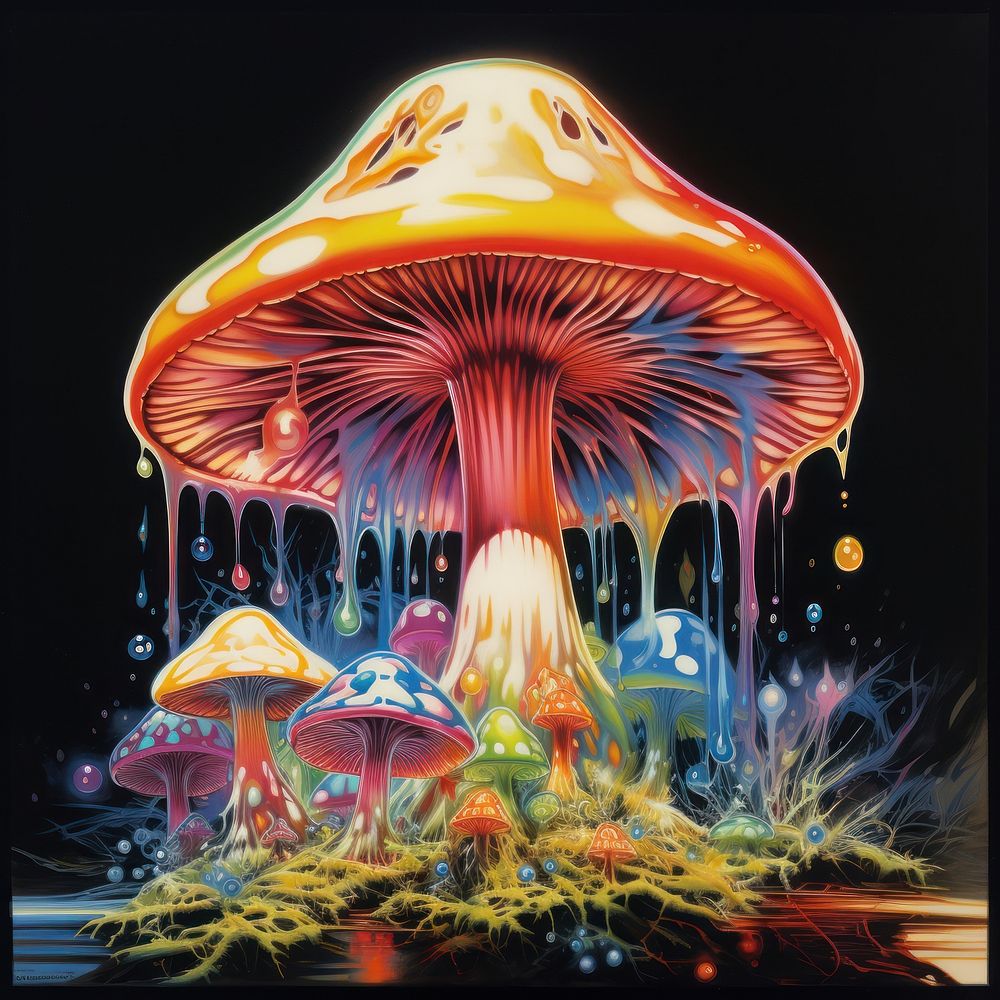 A vibrant poison mushroom fungus toadstool vegetable.