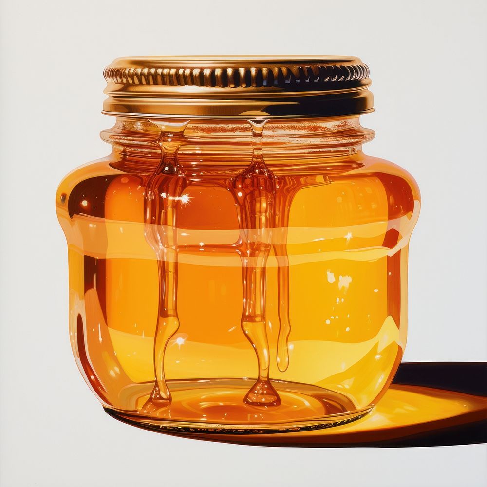 A honey jar bottle glass container.
