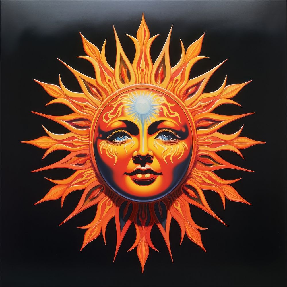 A lively celestial sun art representation creativity.