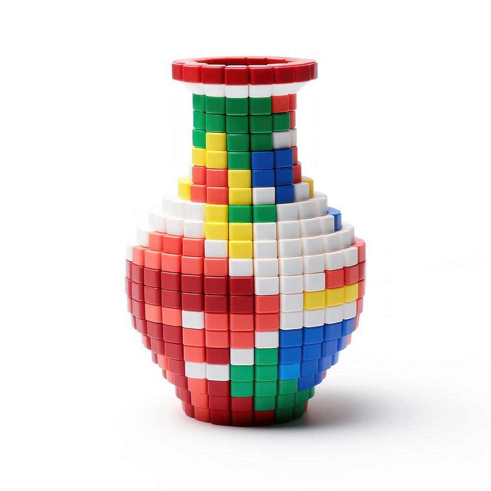 Vase toy art white background container.
