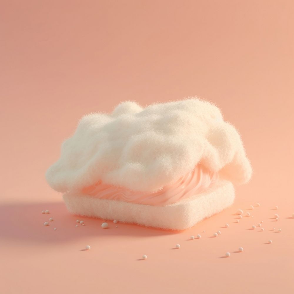 3d render of sandwich icing cloud pink.