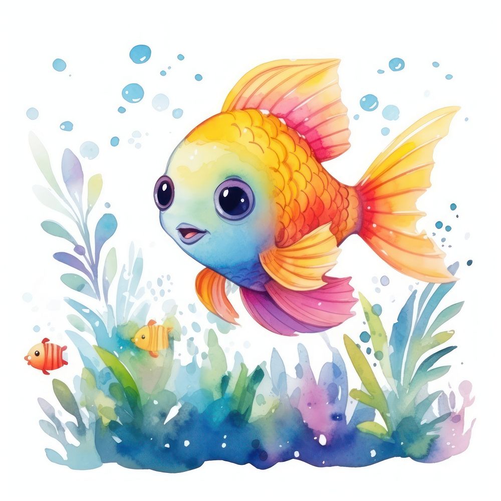 Fish pop tank animal goldfish cartoon.