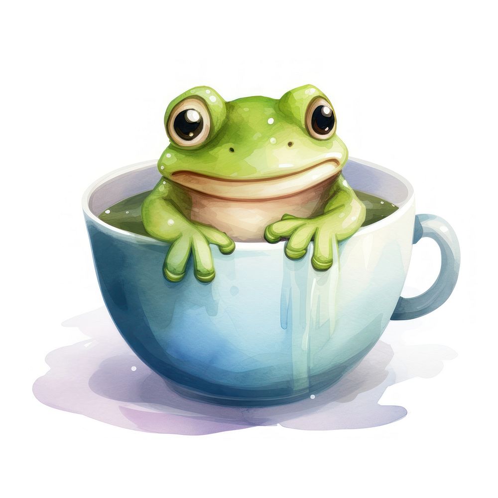 Frog pop teacup amphibian cartoon animal.
