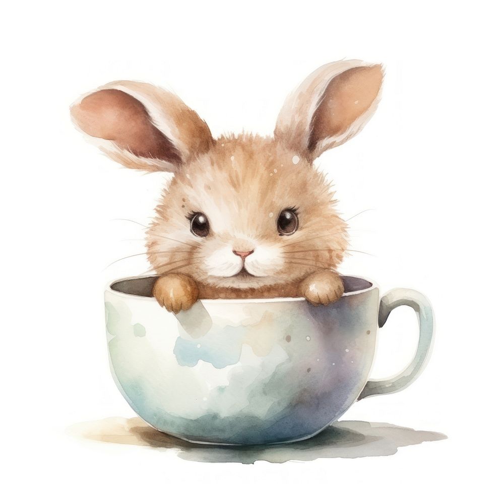 Rabbit pop teacup animal cartoon rodent.