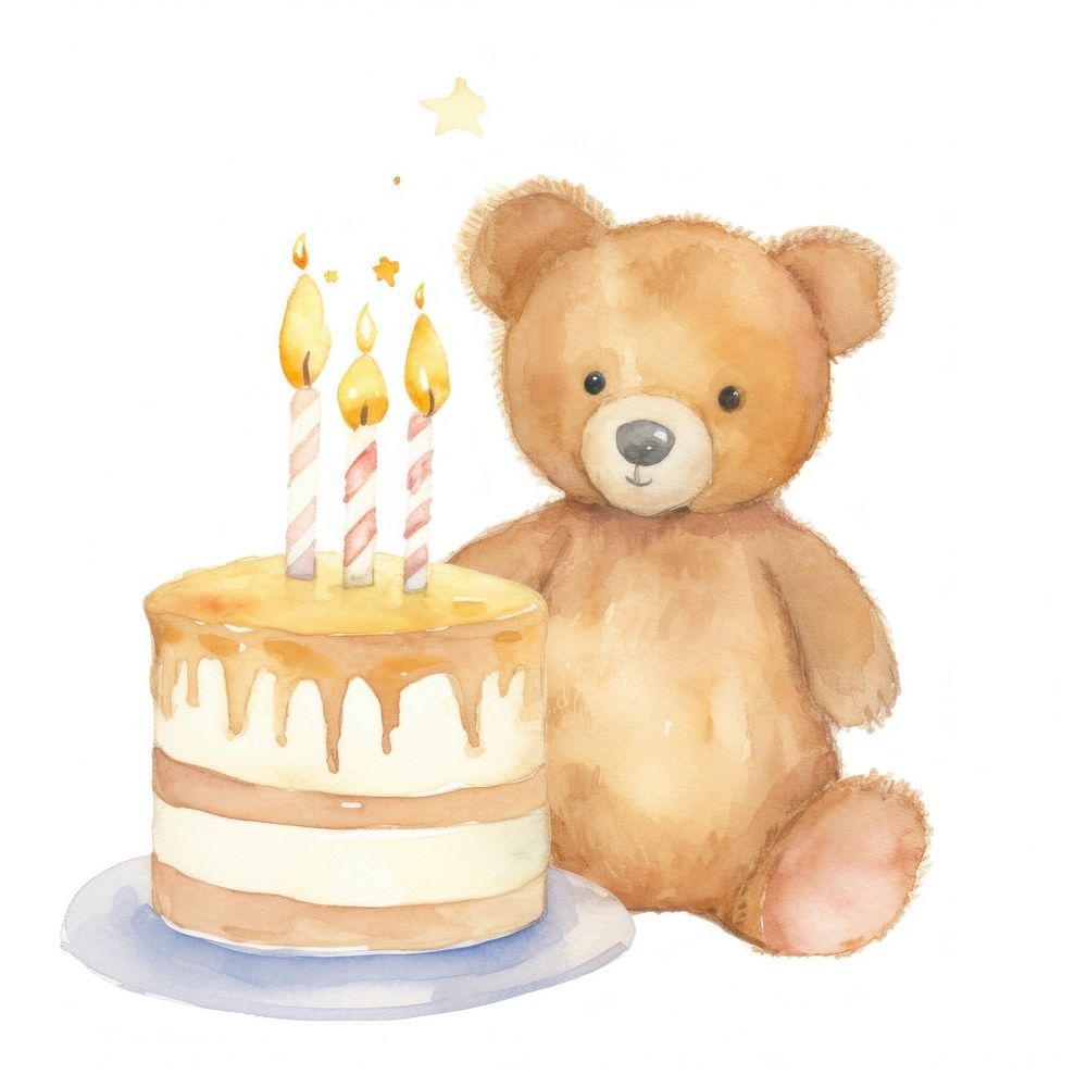 Teddy bear cake birthday dessert.