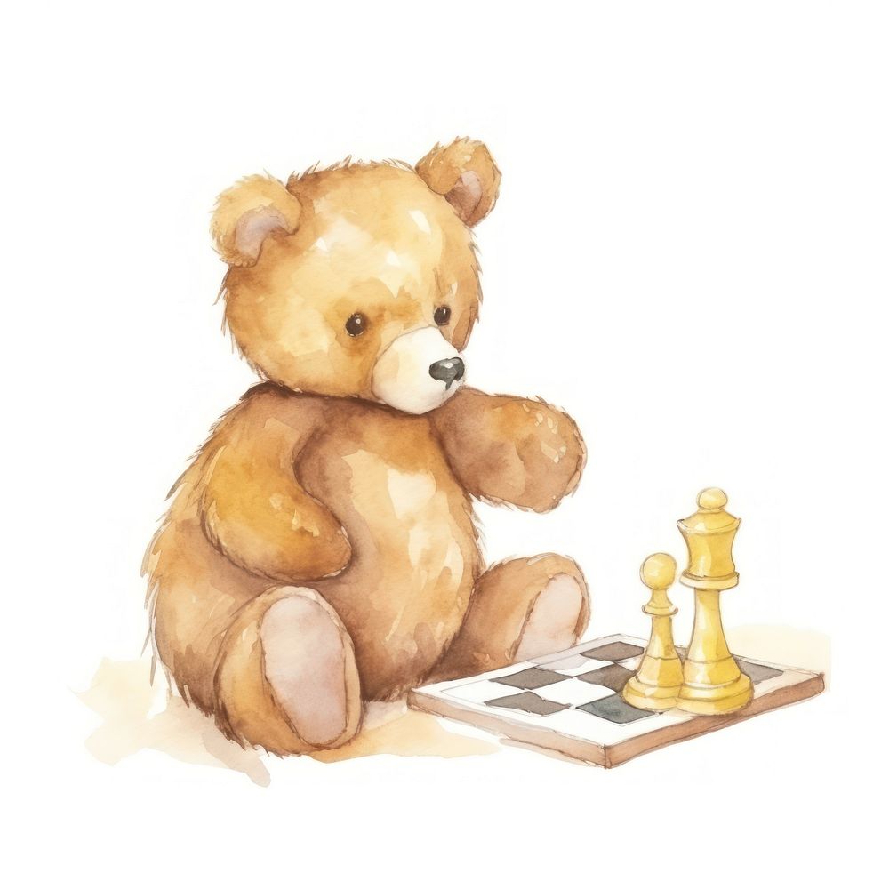 Teddy bear chess game cute.