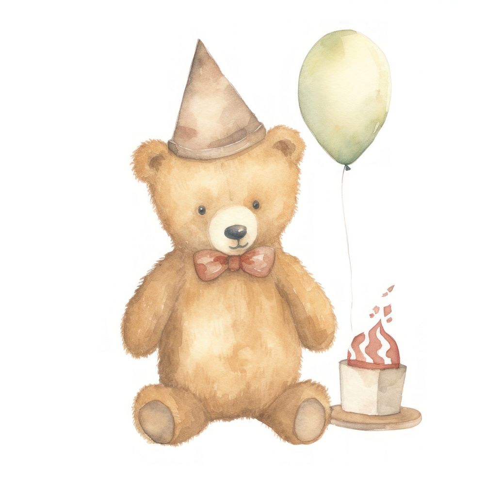 Teddy bear birthday balloon cute.