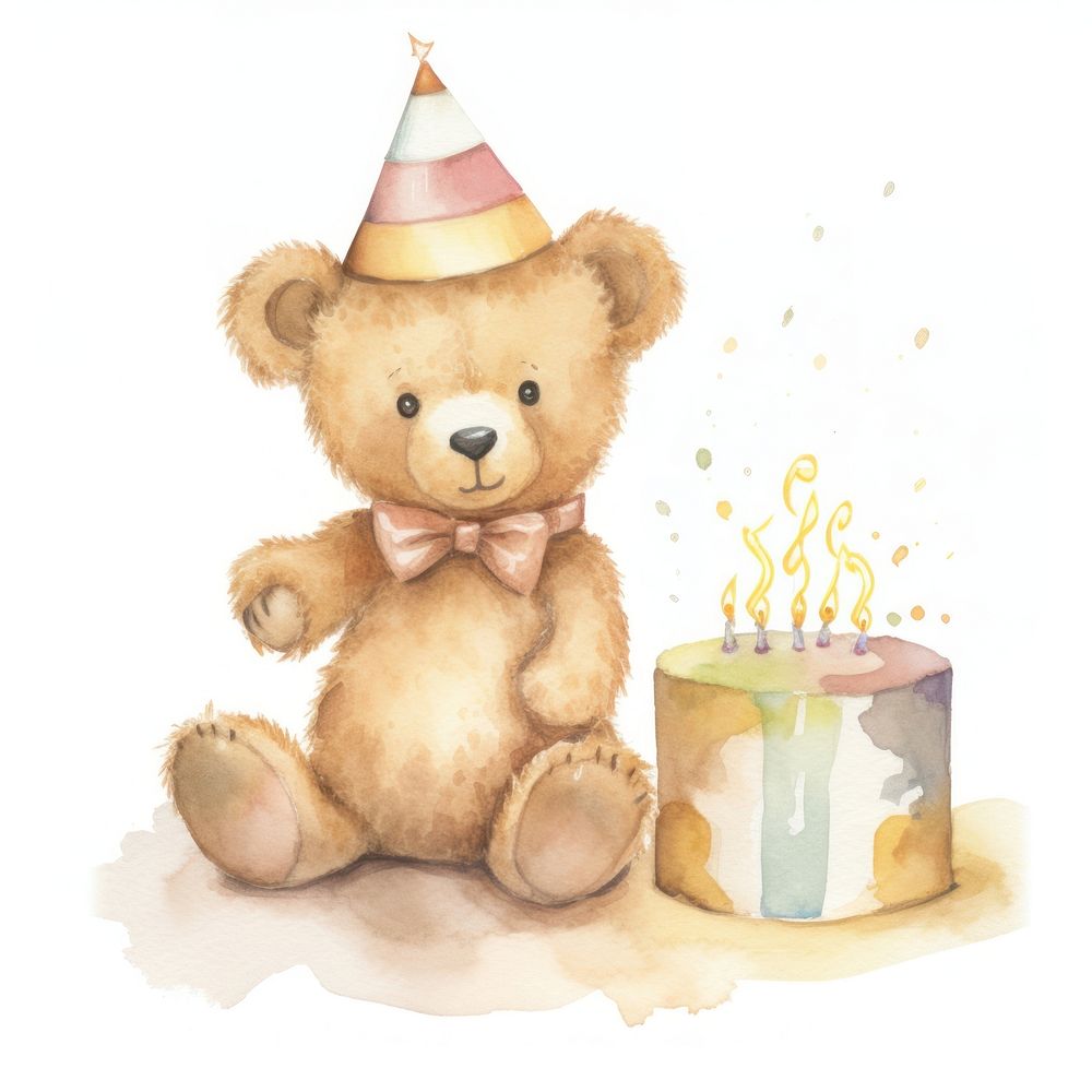 Teddy bear birthday candle cute.
