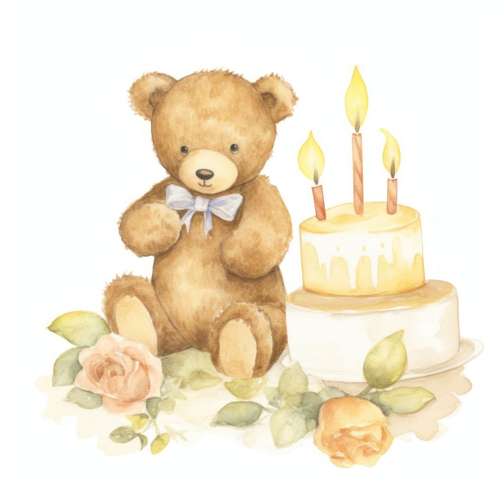 Teddy bear cake birthday dessert.