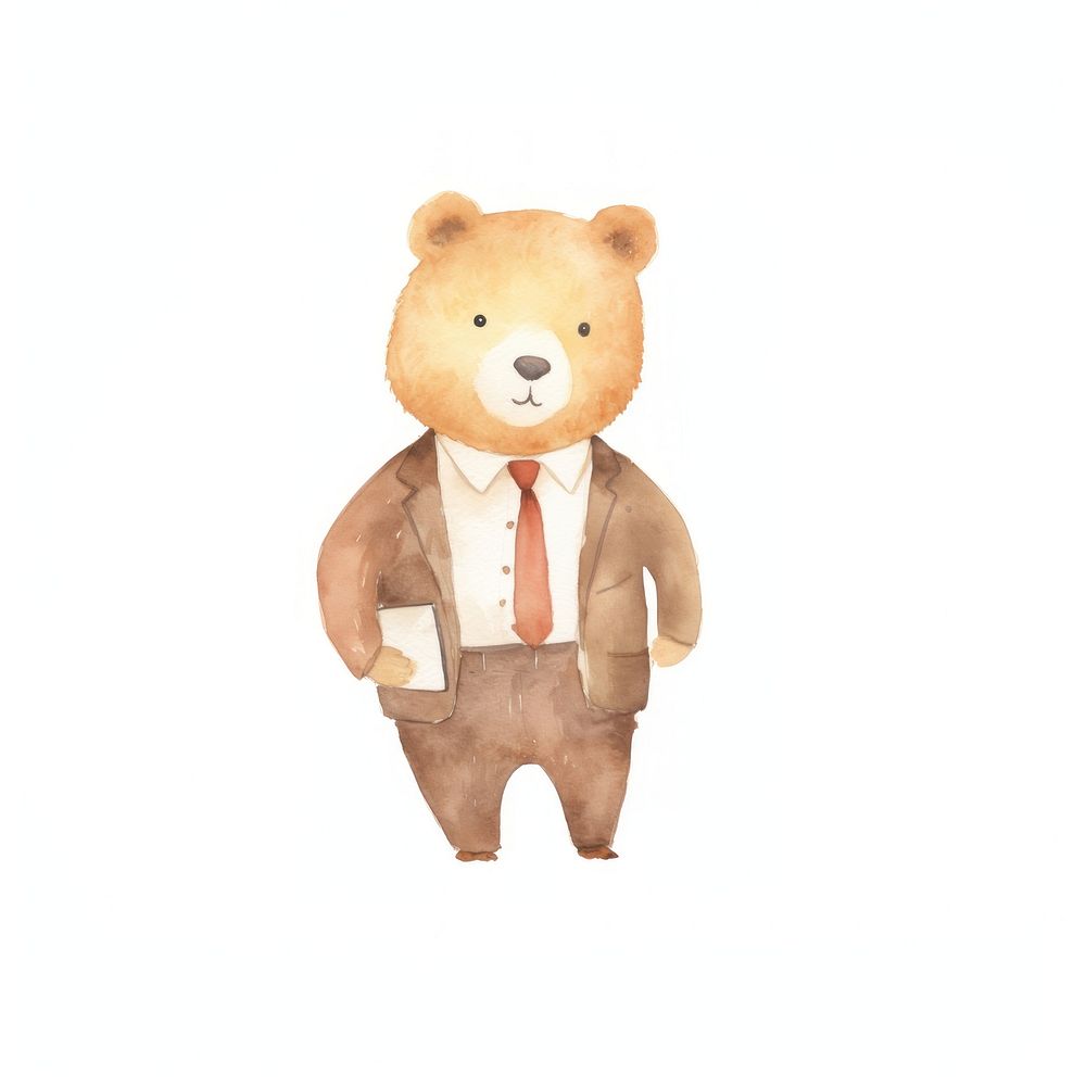 Teddy bear toy white background anthropomorphic.