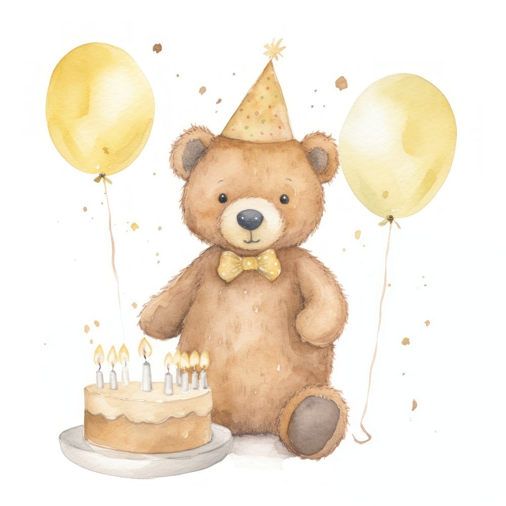 Teddy bear birthday balloon dessert.