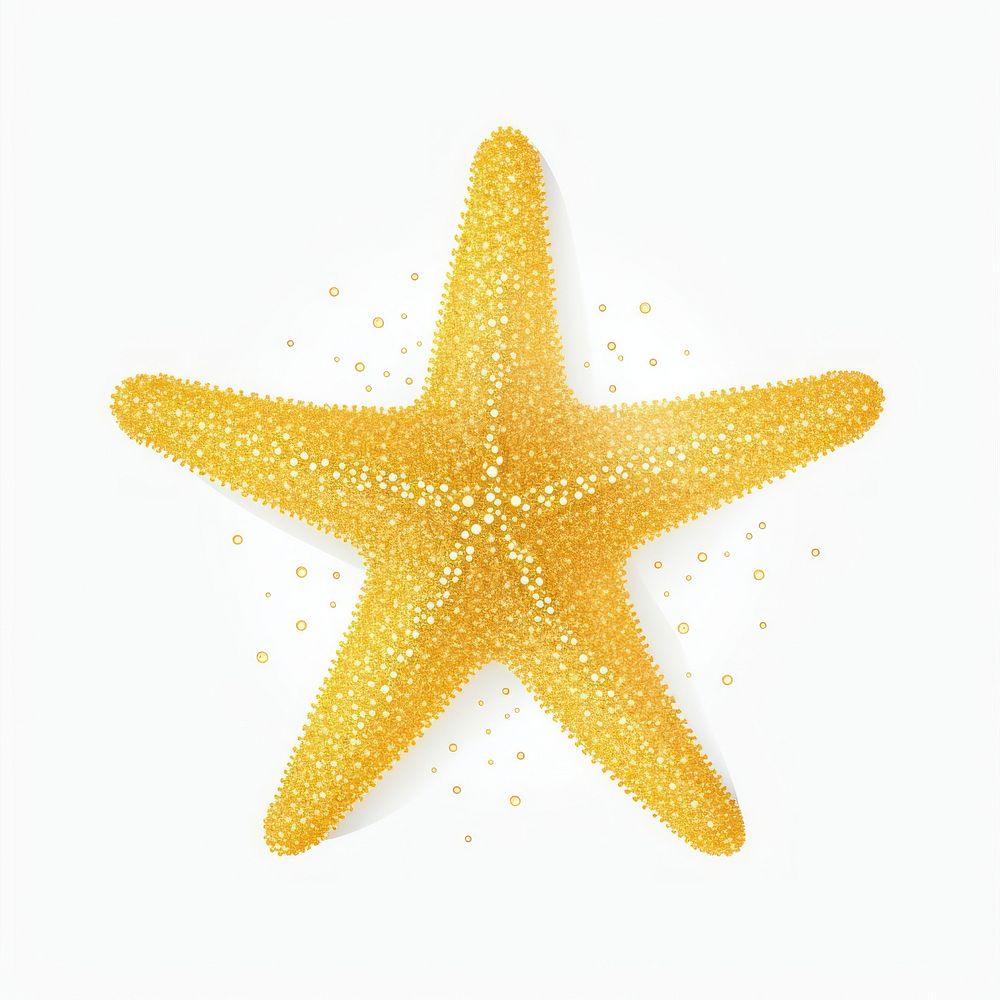 Starfish icon yellow shape white background.
