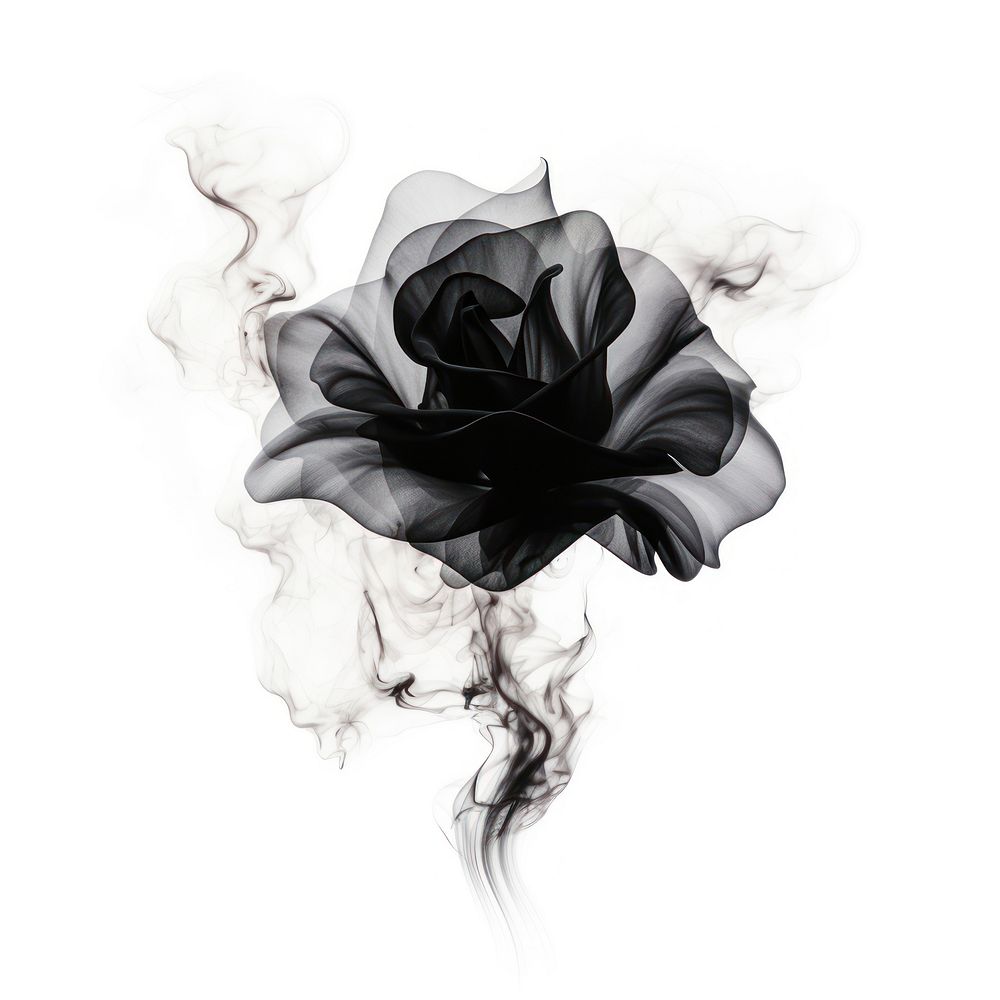 Abstract smoke of rose drawing flower sketch.