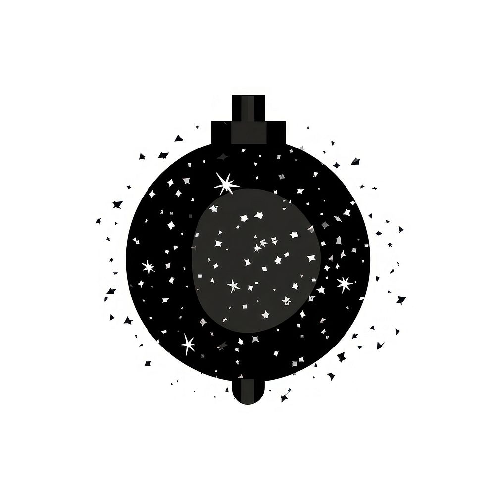 Cartoon bomb icon shape black white background.