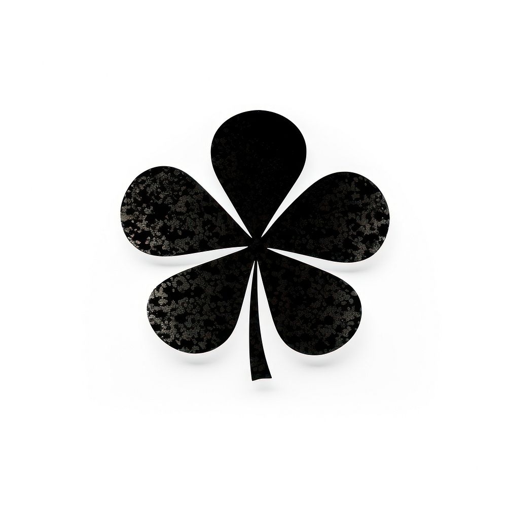 Clover icon black leaf white background.