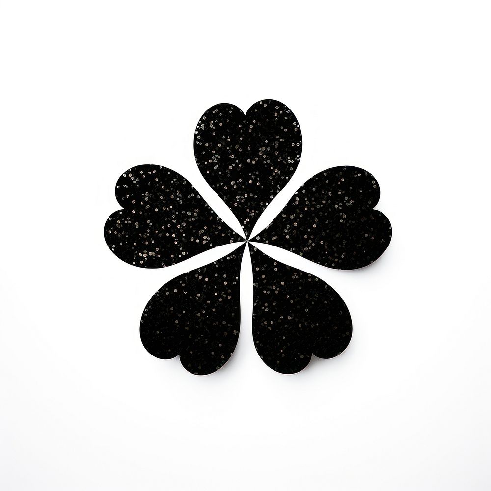 Clover icon shape black white background.