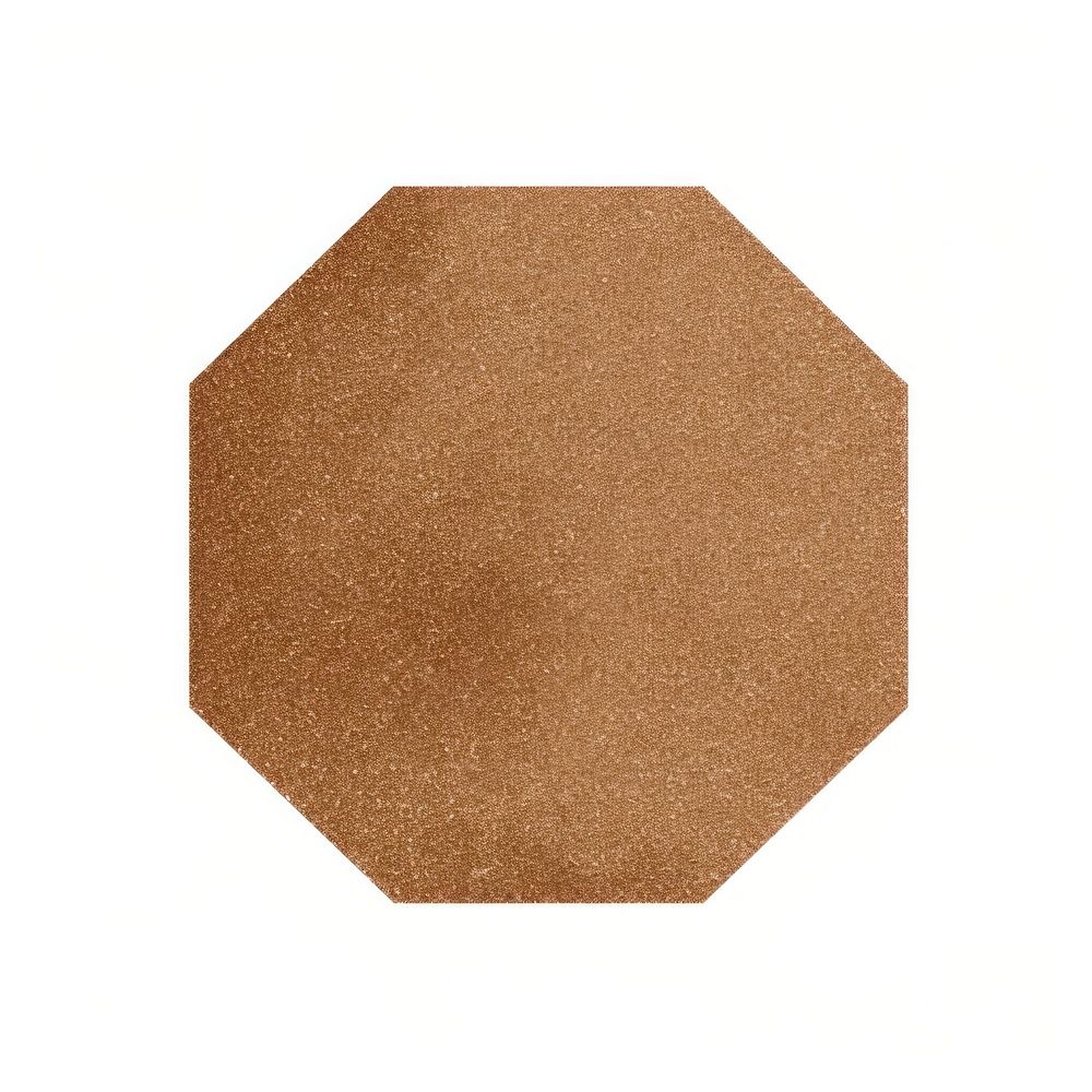 Octagon icon shape brown white background.