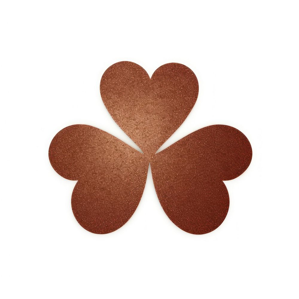Clover icon shape brown white background.