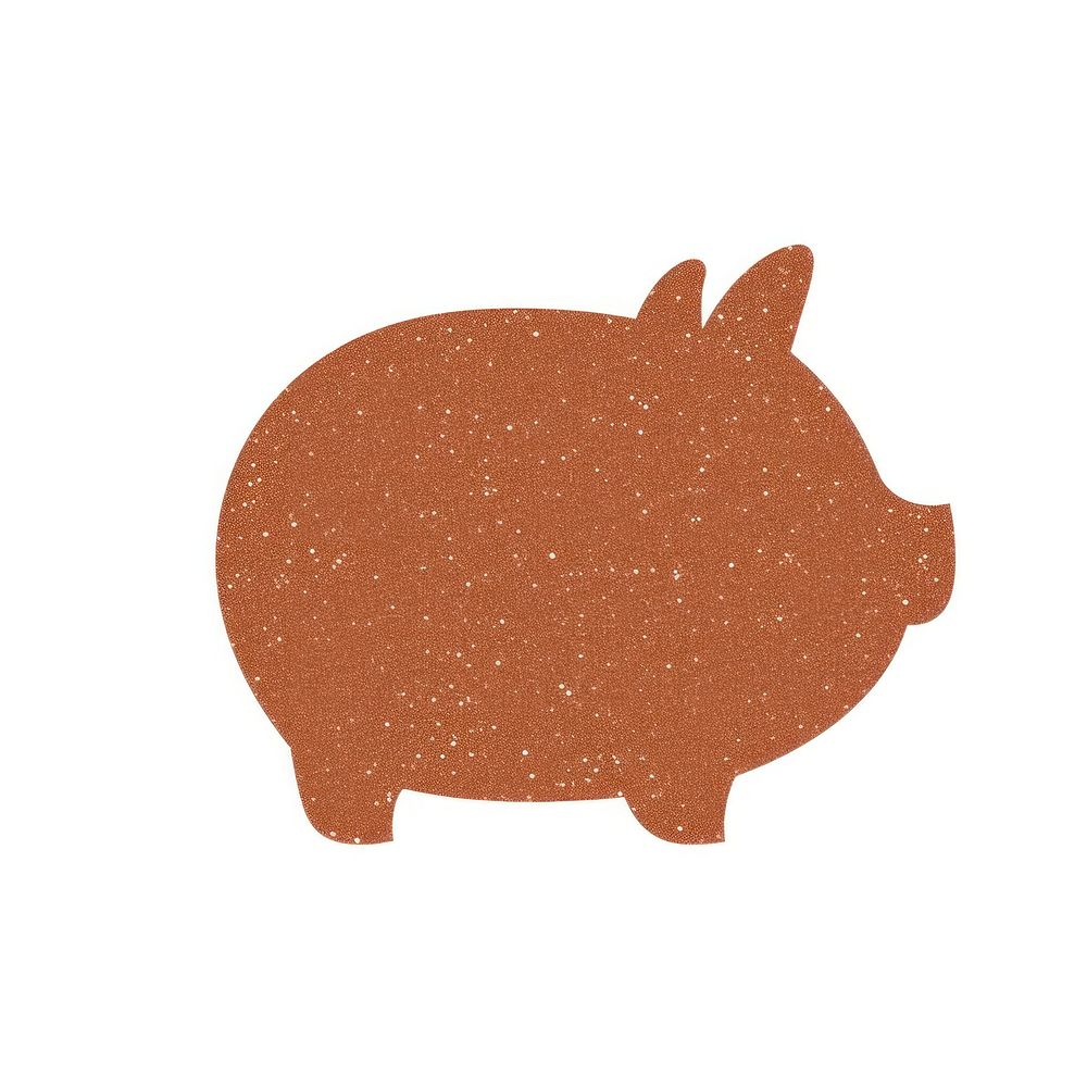 Piggy bank icon animal brown white background.
