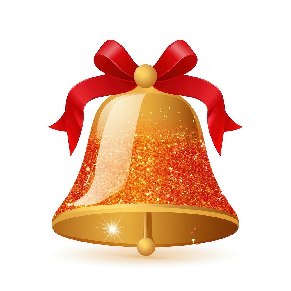 Bell icon shape red white background.