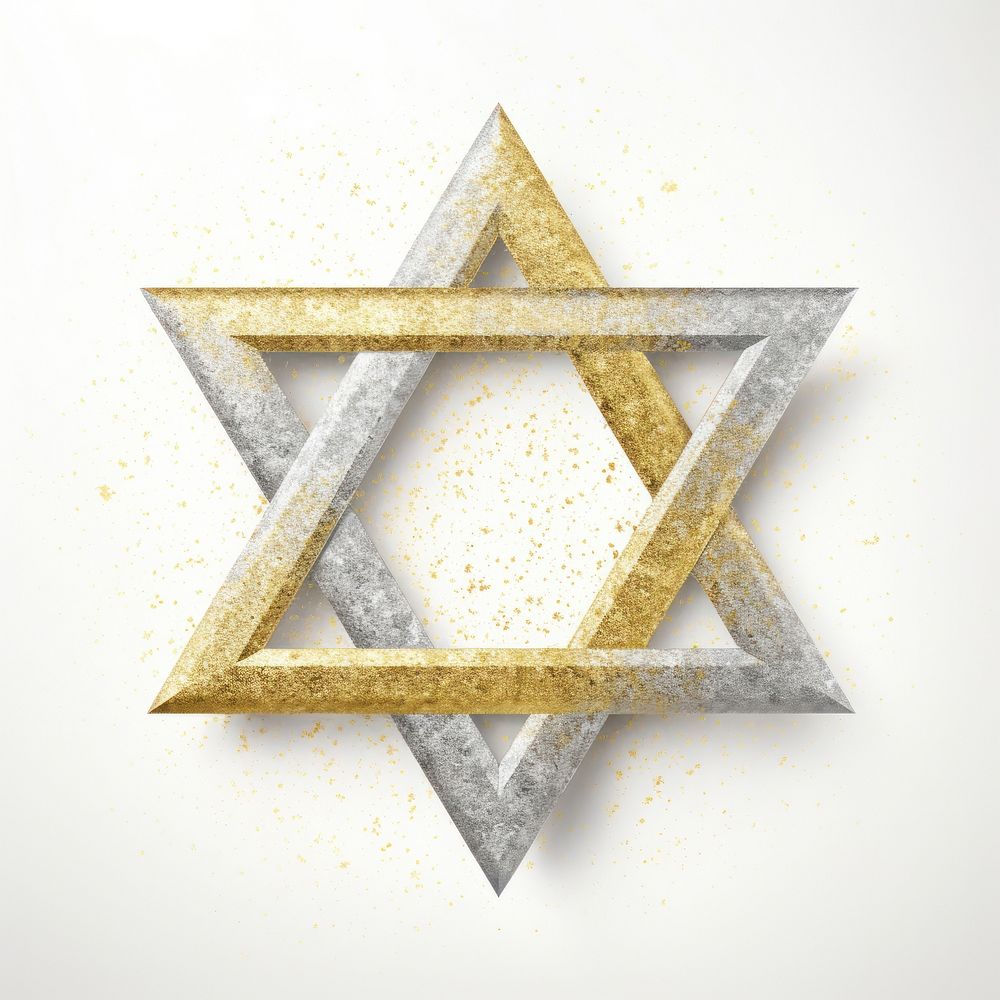 Hexagram icon shape gold yellow symbol.