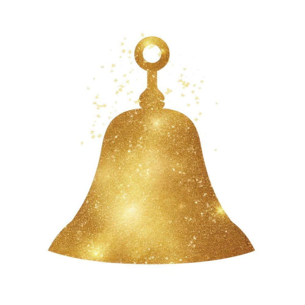 Bell icon gold white background celebration.