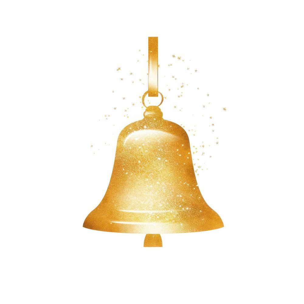 Bell icon gold white background chandelier.