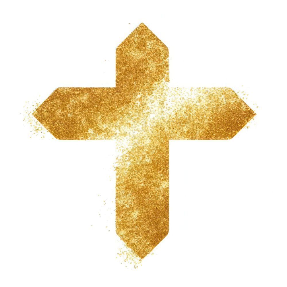Plus symbol cross gold.