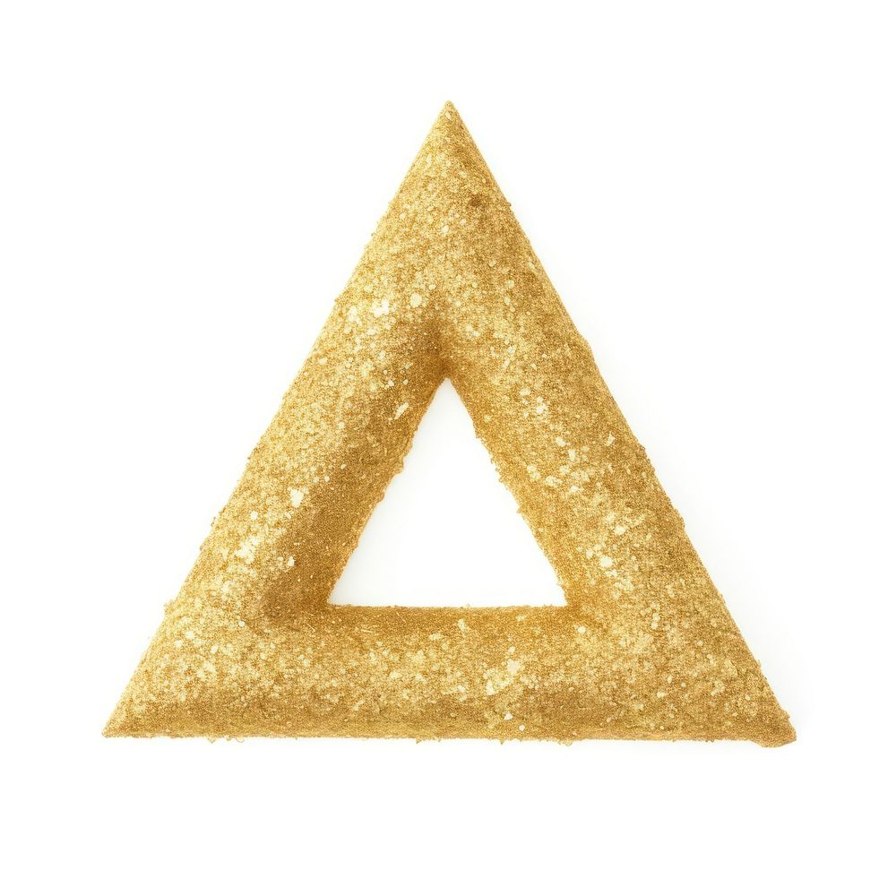 Triangle icon glitter shape gold.