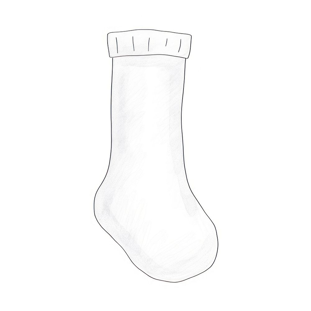 Sock drawing sketch white.