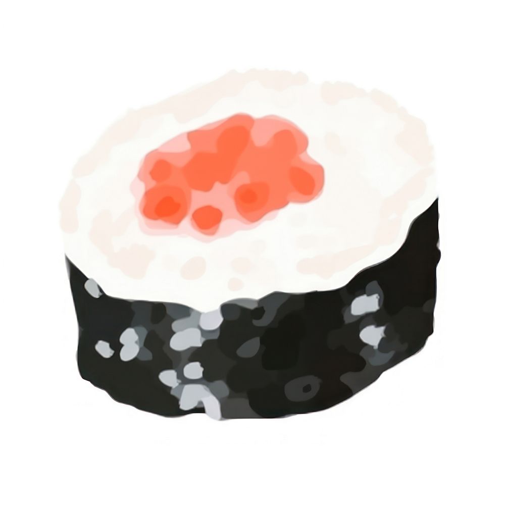 Sushi food rice white background.