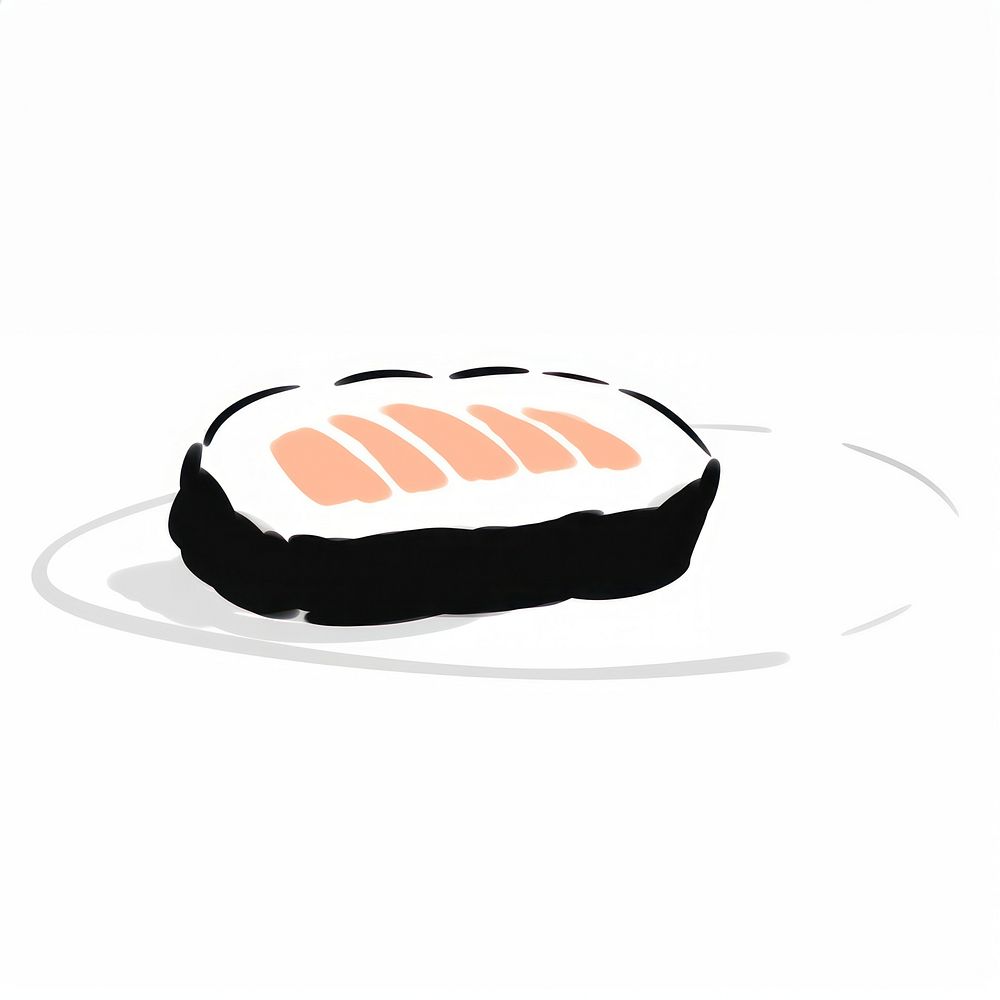 Sushi on dish rice food white background.