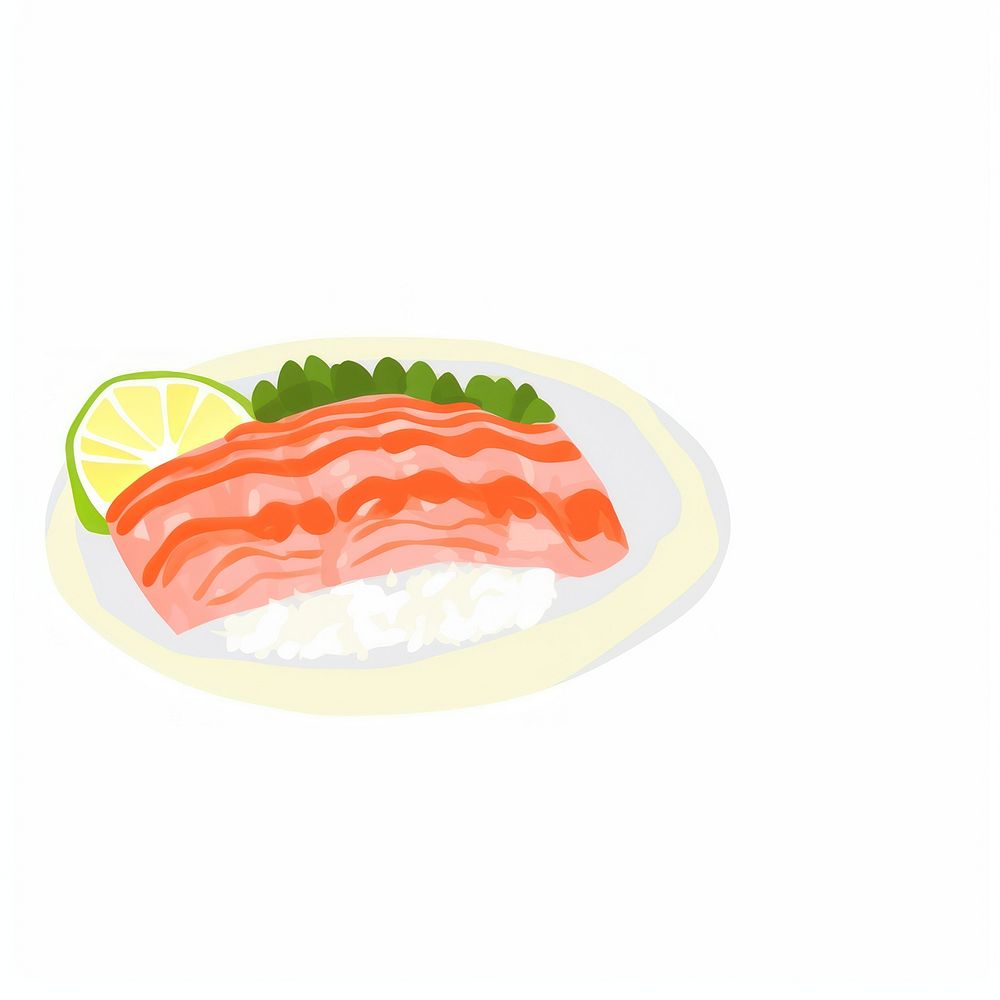 Sushi on dish seafood meal rice.