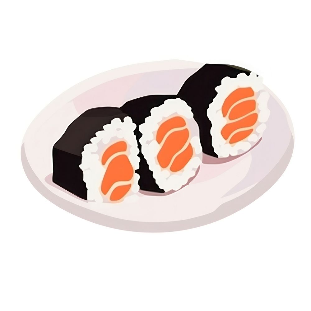Sushi on dish plate rice food.