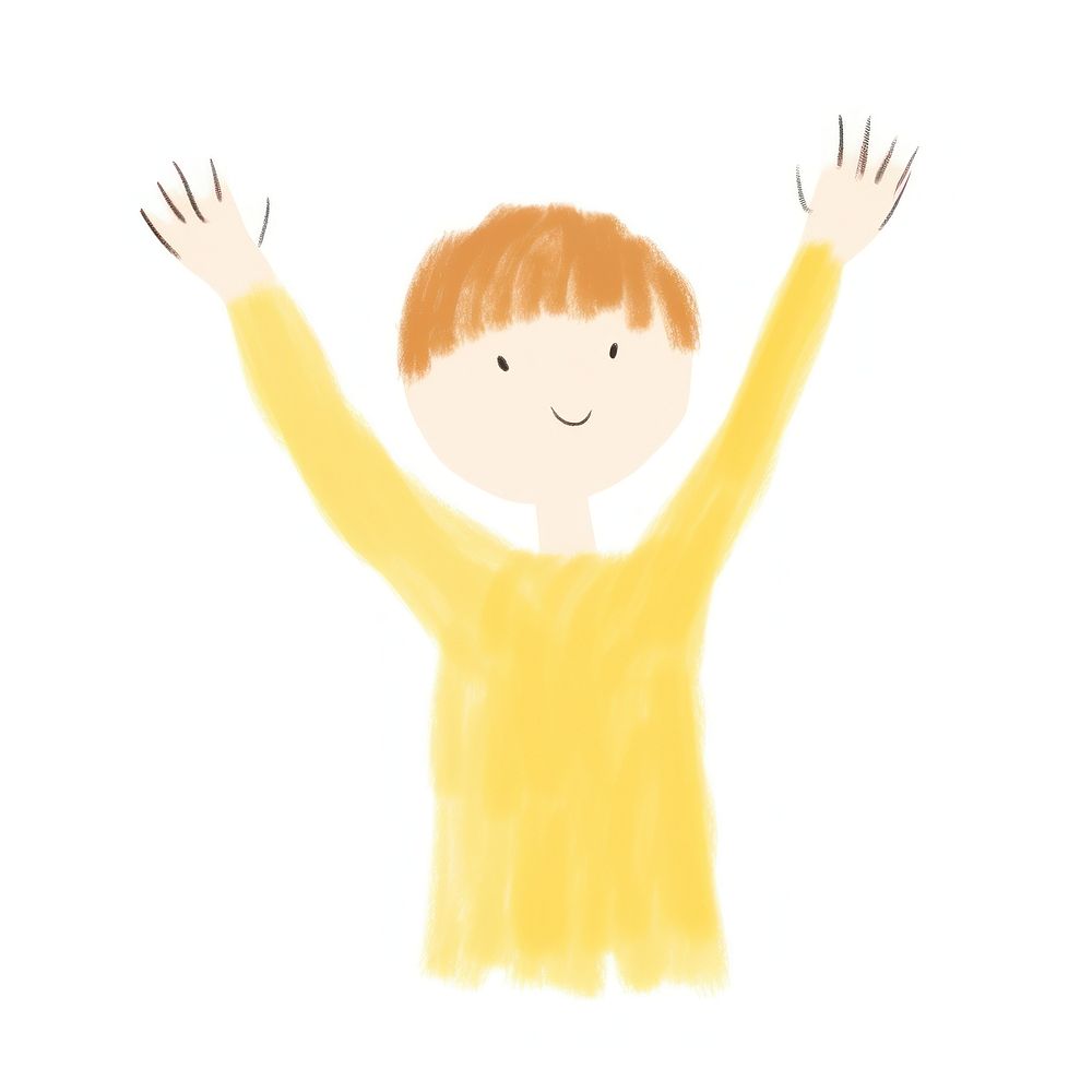 Person raising hands portrait drawing sketch.
