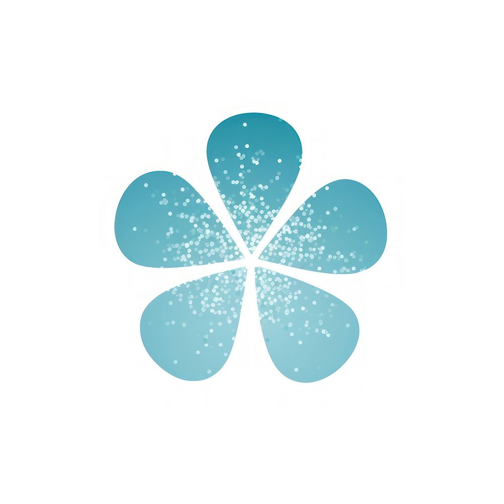 Clover icon turquoise flower shape.
