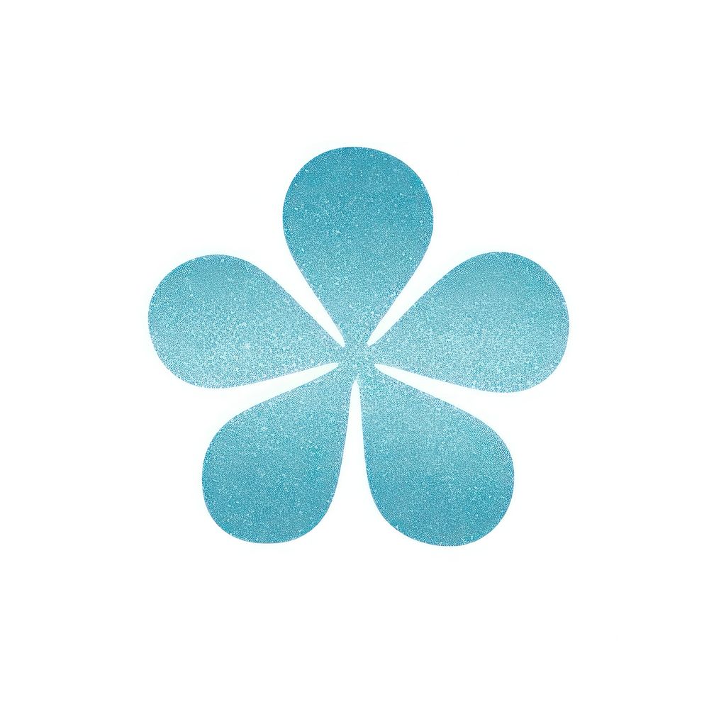 Clover icon shape blue white background.