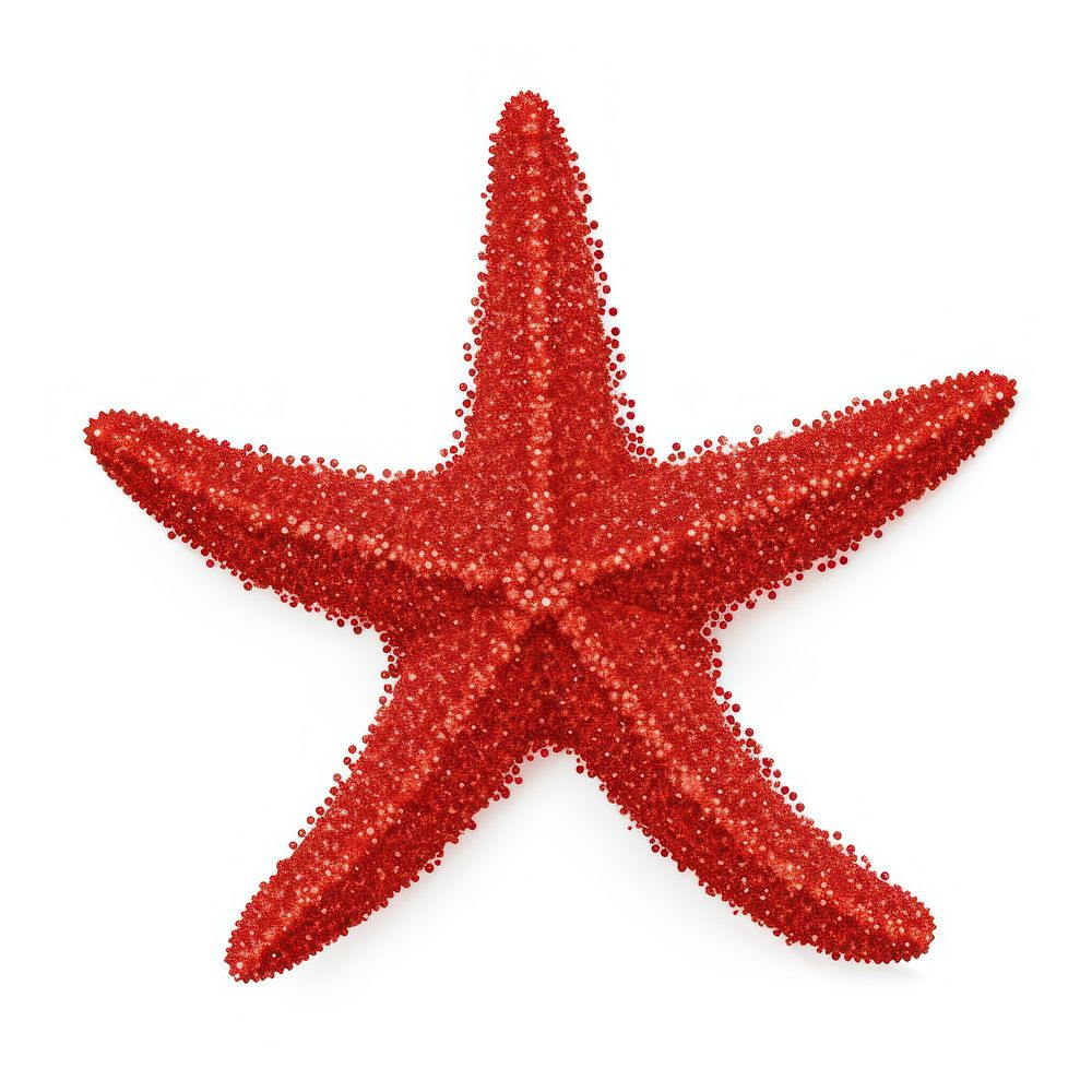Starfish icon shape red white background.