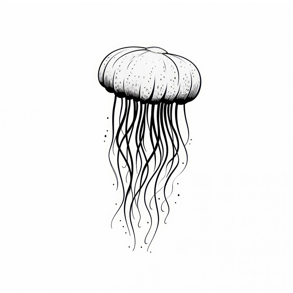 Jellyfish drawing sketch invertebrate.