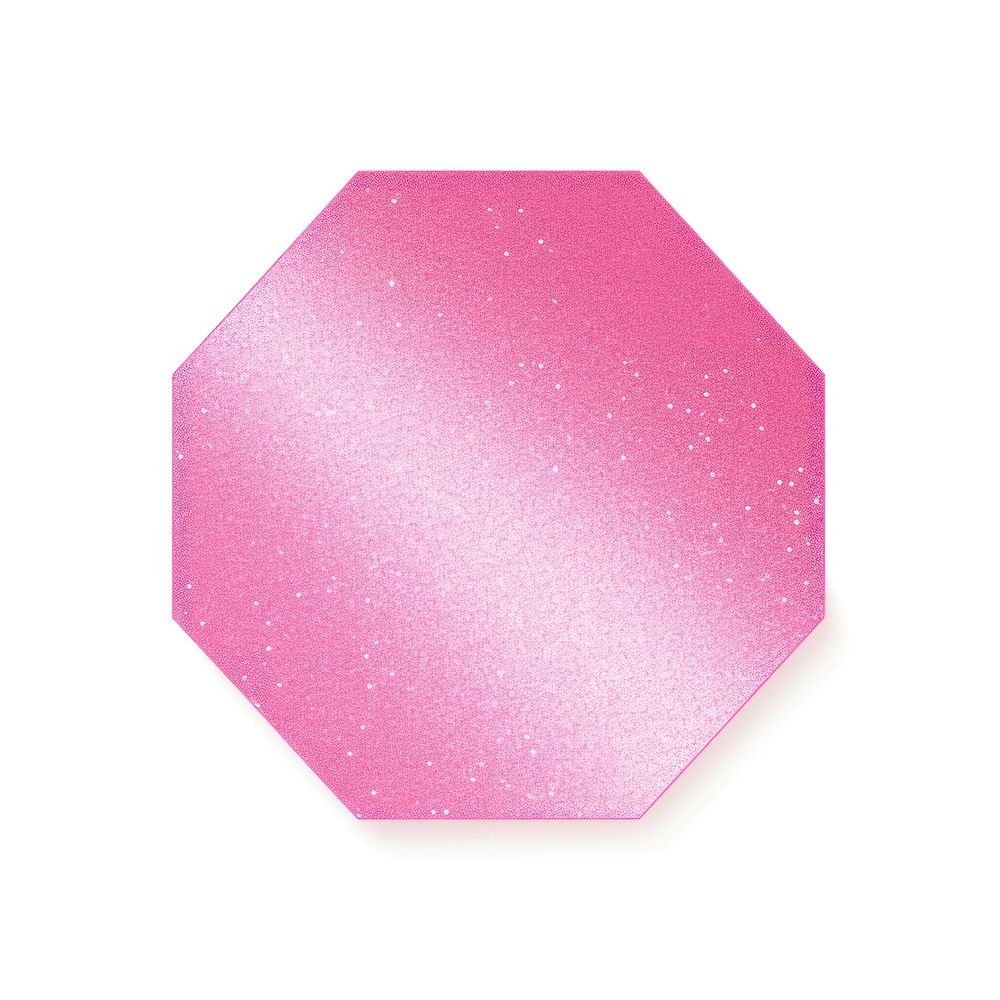 Octagon icon glitter shape pink.