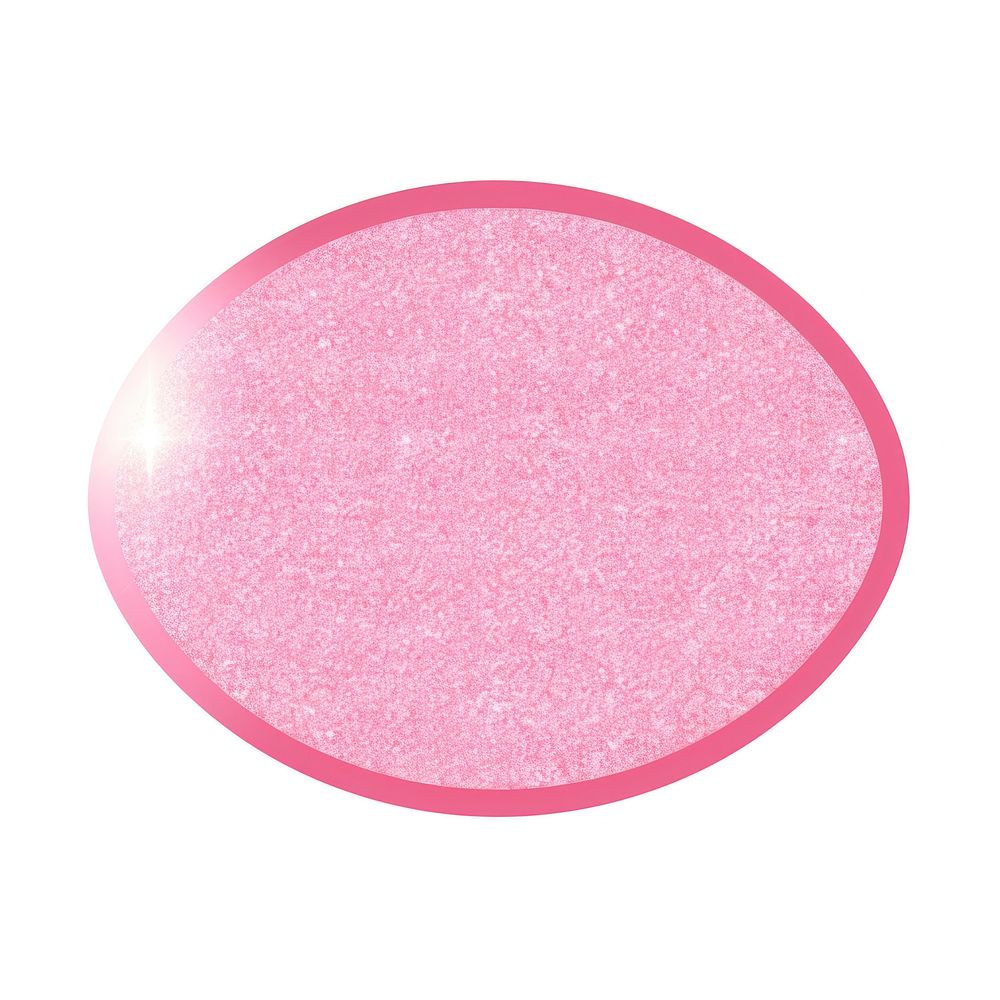 Oval icon glitter shape pink.