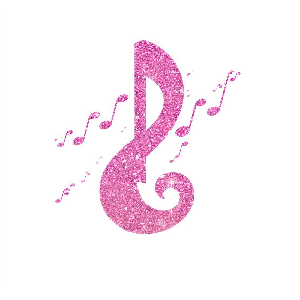 Music icon pink logo white background.